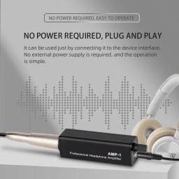 Mini portátil auscultador amplificador conversor, AMP-1, XLR de 3,5mm, interface de áudio, HIFI, amplificador de auscultadores, Clip Mount, profissional - Image 4