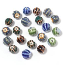 Contas de cerâmica redondas para pulseira, acessórios de jóias artesanais, cor abóbora, solto, tamanho do buraco 2,3mm, 10 pçs/lote - Image 1