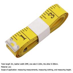 Fita De Medição Portátil, Dupla Escala, Fibra De PVC, Medição Do Corpo, Costura De Pano De Alfaiate, 3M, 120 Polegada - Image 5