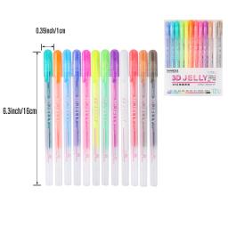 3D Ink Gel Pen Set, 1mm Thick Dot Ink Pen, Várias Tintas Coloridas para Jornal, Letras, Pintura Artística, DIY Colori, 12Pcs - Image 4