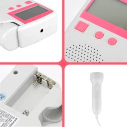 Atualizado 3.0 mhz doppler fetal monitor de freqüência cardíaca em casa gravidez bebê fetal som detector de freqüência cardíaca display lcd sem radiação - Image 6