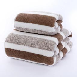 Conjunto de toalhas listradas de secagem rápida para experiência de banheiro macia e absorvente Toalha de banho ou toalha de mão - Image 3