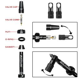Bucklos 40/44/55/60/65/80/100mm válvulas sem câmara de ar bicicleta liga alumínio presta mamilos núcleo removível válvula de ar para estrada mtb bicicleta - Image 4