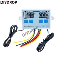 controladora de temperatura para aquario W1088 Dual LED Digital Sensor de temperatura, controlador do medidor, aquecimento elétrico Termostato, 220V, aquário, incubadora, termorregulador - Image 4