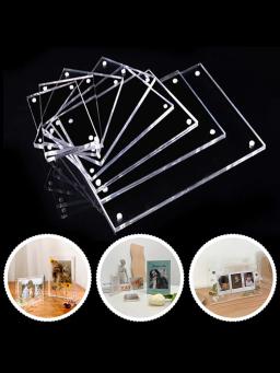 Moldura acrílica magnética, suporte de exibição, suporte transparente para casa, pôster, notas, ingressos, pinturas, cartão de mesa, 5,5-10cm - Image 1