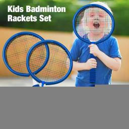 Conjunto de raquetes de badminton para crianças ao ar livre com aperto macio, raquete grande e leve para crianças de 2 jogadores - Image 3