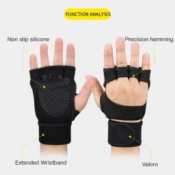 Respirável anti-derrapante Fitness Sports luvas para homens e mulheres, levantamento de peso, ginásio, musculação, ginástica apertos, listra, mão palma - Image 2
