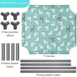 Cama destacável da rede do cão com esteira lavável, À prova de umidade confortável, Cama do cão levantada com fundo antiderrapante, Lateral retangular - Image 6