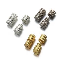 100 pçs 4x7mm cilindro prendedor fivela fechada frisada final fecho parafuso fechos gancho para pulseira colar conectores jóias fazendo - Image 1