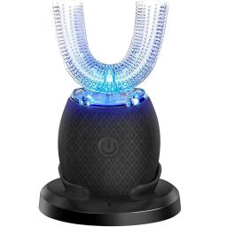 U forma sonic escova de dentes elétrica 360 graus limpeza da boca automática escova de dentes de silicone luz azul fria escova de clareamento dos dentes - Image 1