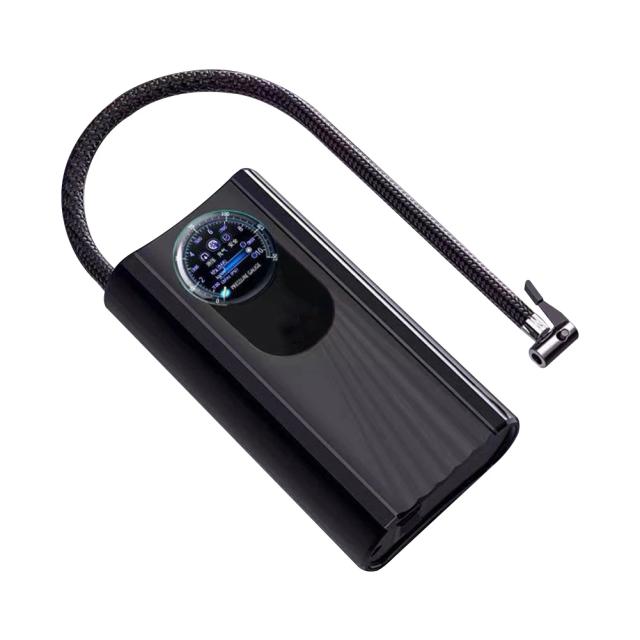 Bomba de Bicicleta Elétrica Portátil com Display LCD e Funções Múltiplas - Compacta e Eficiente para Pneus e Acessórios.