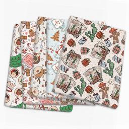 Poliéster Algodão Patchwork Tecido para DIY Costura Artesanal, Quilting Tecidos, Material Bordado, Tecido, Natal, 50x145cm - Image 1