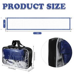 Rede de vôlei de 15 pés x 3 pés com bolsa de transporte rede de substituição de vôlei de piscina rede de treinamento dobrável portátil para festa de verão ao ar livre - Image 6