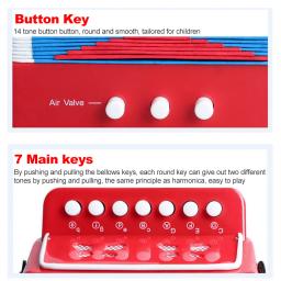 Kids Acordeon Mini Toy Instrumentos Musicais, 7 Chaves, Rosa, Rosa, Vermelho, Branco para Crianças, Crianças, Crianças, Iniciantes, Música Presente - Image 5