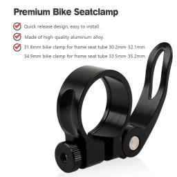 Braçadeira para selim de bicicleta, liberação rápida, liga de alumínio, trava para selim, mtb, 31.8mm, 34.9mm, acessórios de ciclismo - Image 5