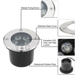 1w 3w 5 7 9 à prova dwaterproof água led luz subterrânea ao ar livre caminho do jardim piso enterrado quintal ponto paisagem ip67 dc12v AC85-265V - Image 5