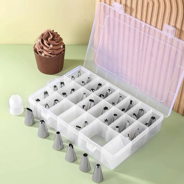 Conjunto Profissional de Bicos de Confeitaria Soquete para Decoração de Bolos, Cupcakes e Cookies