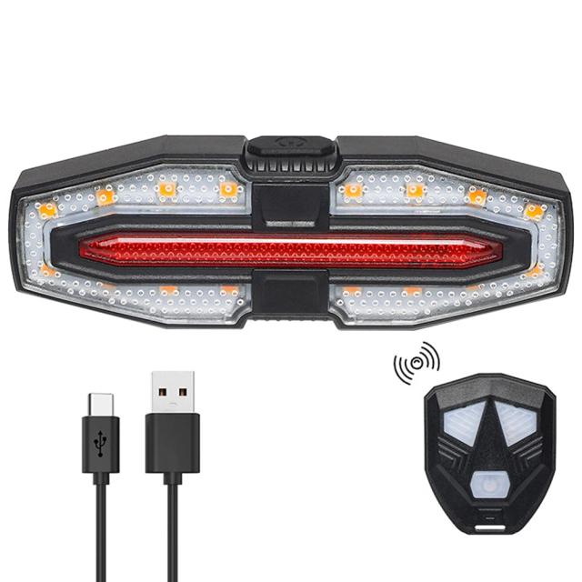 Luz Traseira Recarregável para Bicicleta com Sinais de Giro e Controle Remoto Sem Fio para Maior Segurança no Ciclismo