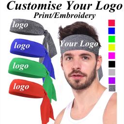 Logotipo personalizado unisex elástico bandanas hairband antitranspirante esportes bandana suor-absorvente headwear fitness suor guia cinto - Image 1