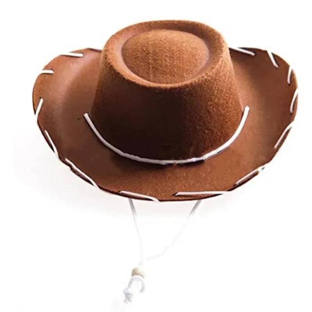 Chapéus de Cowboy de Feltro Marrom para Natal: Acessórios de Fantasia Infantil e Lembrancinhas de Festa