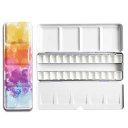 Paleta Aquarela Vazia Paleta De Mistura De Cores De Estanho, Caixa De Armazenamento De Tinta, Bandeja De Pintura De Ferro Com Meia Ou Panelas Completas Para Pintura - Image 6