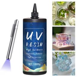 Cola de resina UV para jóias DIY, resina epóxi e lâmpada UV, alta transparência, secagem rápida, alta dureza, 20g, 50g, 100g, 250g, 1000g - Image 1