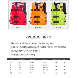 Colete salva-vidas com apito bolsos para adultos e crianças, 100 N Aprovado, SOLAS refletor, barco de natação, flutuabilidade Aids - Image 2