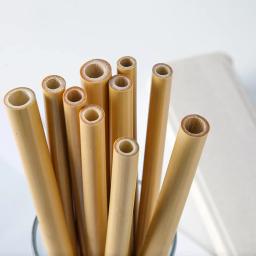 Canudos reutilizáveis, conjunto com escova, canudos de bambu, ecológico, natural, para festas, acessórios de bar, utensílio para bebidas - Image 5