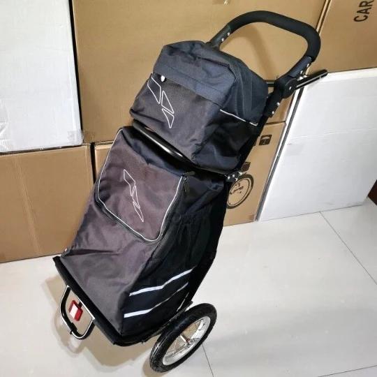 Trailer de Bicicleta Reforçado com Big Bag, Controlador e Rodas de 12 Polegadas para Carga e Compras - 63L de Capacidade