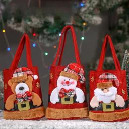 Sacos de presente de Natal para crianças e adultos, sacola de maçã, fofa, interna, decoração, 1 a 10 unidades - Image 3