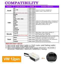Moonet adaptador de áudio usb aux para carro, trocador de cd auxiliar para audi skoda volkswagen tiguan touran t5 golf passat - Image 5