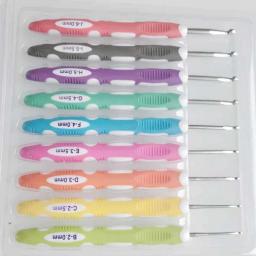 Ergonômico Crochet Hook Set, Agulha de tricô, Acessórios de costura, DIY Hand-made Tool, Sweater Needle, 9pcs por conjunto - Image 3