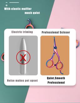 Aço inoxidável Pet Hair Scissors, Dog Trimming Grooming Shears, Animal Cutting, Pés, Orelha, Olho, Animais de estimação - Image 5
