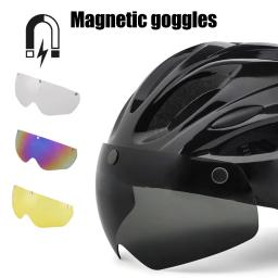 NEWBOLER-Capacete de ciclismo com óculos para homens e mulheres, luz LED, estrada, mountain bike, lente removível, ciclismo - Image 4