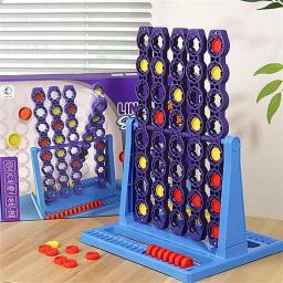 Brinquedo educativo xadrez crianças brinquedos quebra-cabeça jogo de tabuleiro linha até 4 clássico brinquedo da família vertical azul vertical conectar tabuleiro damas - Image 1