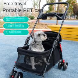 Pequeno carrinho de estimação dobrável leve para sair, carrinho de cachorro dedicado para cães e gatos - Image 1