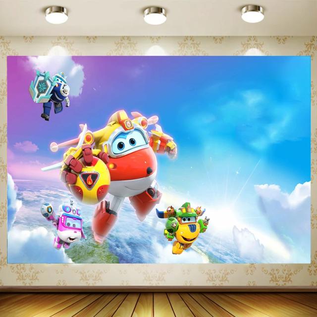 Decoração de Aniversário Infantil com Tema de Avião e Personagens de Desenhos Animados