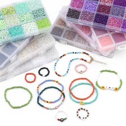 150g1 conjunto de acessórios de vidro 15 grade de vidro arroz grânulo tubo material saco fazendo frisado pulseira colar jóias contas soltas - Image 4