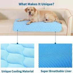 Absorção de água Pet Cooling Mat, Cobertor profissional, Manter resfriamento Ice Silk Dog Bed, carro, sofá, cachorro, crianças e adultos - Image 4