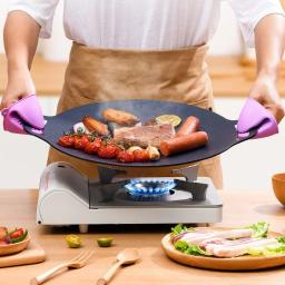 Panela antiaderente coreana, Revestimento de pedra médica, Acampamento de mármore antiaderente, Griddle redondo com alça para assar, Grill,BBQ, 1pc - Image 2
