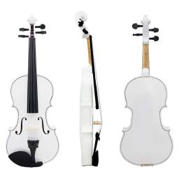 Instrumento de cordas acústicas, violino com estojo e acessórios de arco, adequado para iniciantes e profissionais, branco, 4 ou 4 - Image 4
