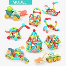 Construtor magnético blocos de construção designer conjunto ímã vara haste bolas montessori brinquedos educativos para crianças presente da menina - Image 1