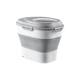 Recipiente de armazenamento de alimentos para cães de estimação dobrável 23l saco de caixa de comida de gato seco selo à prova de umidade com copo de medição gatinho produtos de maca - Image 6
