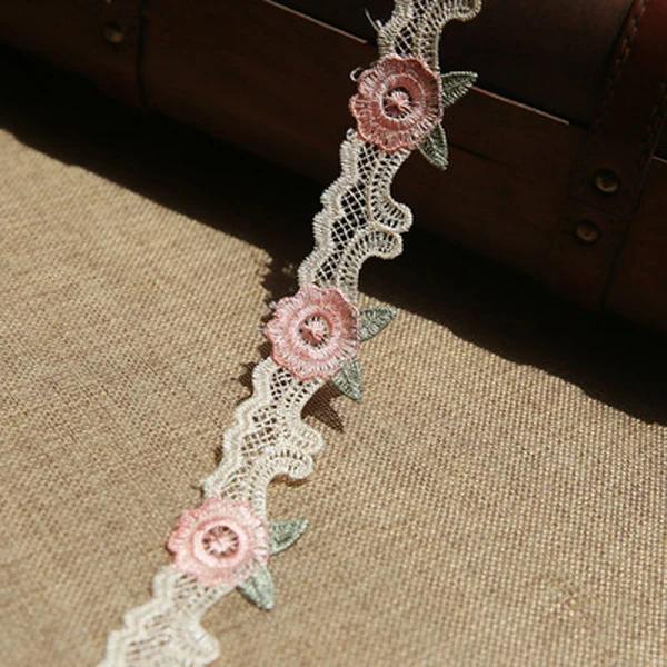 Tecido de Fita de Renda Artesanal para Acessórios de Costura e Decoração de Casamento DIY