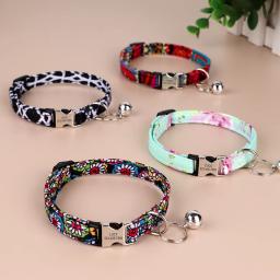 Coleiras ajustáveis impressas personalizadas do filhote de cachorro do gatinho do colar do gato com o sino gravado livre da placa de identificação anti-coleiras perdidas dos gatos - Image 3