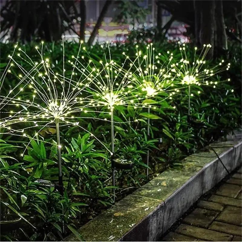 Fogos de artifício solar luzes ao ar livre à prova dwaterproof água natal gramado caminho luzes ao ar livre quintal decoração casamento sparklers luzes de fadas solar - Image 1