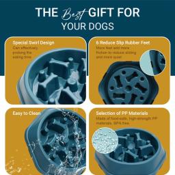 Tigela de comida anti-asfixia para cães, Alimentadores lentos para cães, Alimentador para animais de estimação dieta saudável - Image 3