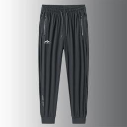 Calça reta de seda de gelo respirável masculina, calça casual, estiramento rápido, esportes de ginástica, corrida, verão, tamanho grande, 7XL, 8XL - Image 3