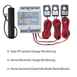 Medidor de Energia Bidirecional, Trilho Din, Assistente Doméstico, Zabbix,NodeRed,Solar PV,CE, Trifásico, MQTT,WiFi,NEM,Modbus TCP, RTU, 150A - Image 1