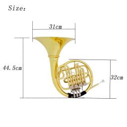 SLADE-Chifre em Bb com Estojo, Instrumentos de Latão Profissionais, Golden Split, 4 Chaves, B Flat - Image 5